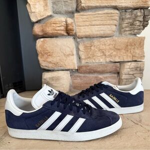 Adidas Gazelle Shoes Originals Sneakers Collegiate Navy/White Sz 5.5 Men’s 6.5 W
